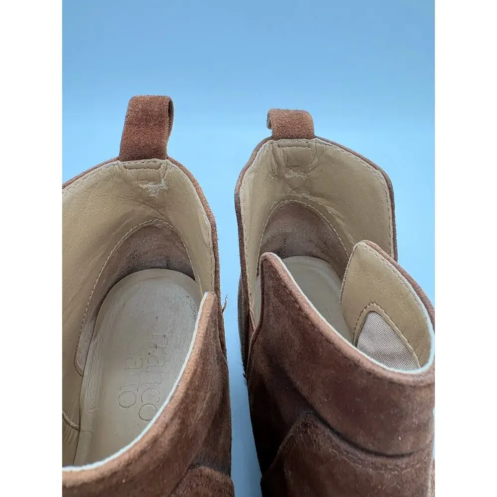 Franco Sarto Brown Suede Ankle Boots Botties Size 8